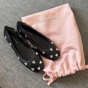 Stuart Weitzman Tammy Leather Ballet Flat, black